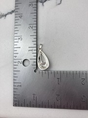 Vintage 925 Sterling Silver Deco Marcasite Teardrop Pendant