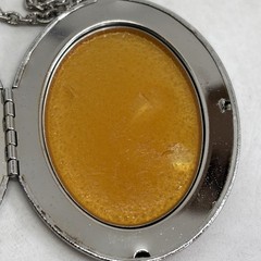Vintage Revlon Heirloom Solid Perfume Locket Pendant Necklace Silver Tone In Box