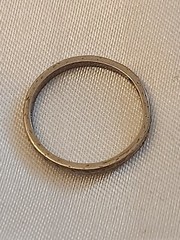 Antique platinum Diamond Ring Band Sz 4 Wedding Anniversary