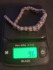 Vtg Sterling Silver UD CZ Tennis Bracelet 7″ 9.6 Grams