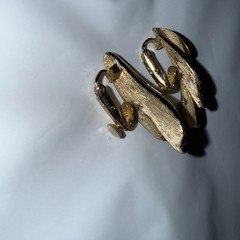 VTG FRANCOIS by CORO Leaf Pattern Gold Tone Bracelet Earrings Necklace Set READ