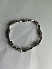 925 Sterling Silver Bracelet with Natural Red Ruby’s with Cubic Zirconia Stones
