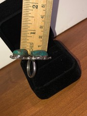 Native American Turquoise Sterling Silver Ring Old Pawn Antique Navajo 7.5