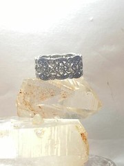 Crystal ring size 6.50 cocktail band sterling silver women girls