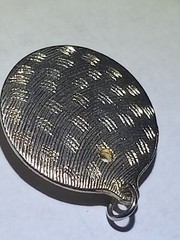 Vintage Pendant Charm Medallion Circle Round Photo Keepsake Gold Tone
