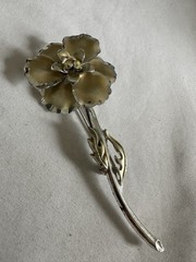 Vintage Flower Power Brooch Aurora Borealis Rhinestone Retro Statement Jewelry