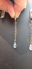 Vintage Crystal Silver Drop Earrings from Germany