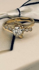 18K Gold Old European Cut Diamond Ring 0.64 CT Natural OEC VS1-VS2 Vintage Style