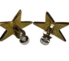Pave Crystal Rhinestone Goldtone Star Pendant *NO CHAIN* & Clip On Earrings VTG