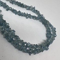 Vintage 2 Strand Blue Gemstone 19”-20” Necklace with 925 Silver Clasp