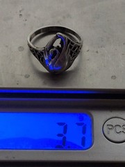 VINTAGE STERLING SILVER FILIGREE 1/2 INCH SWAN BIRD SZ 8 RING STAMP 925 2MM BAND