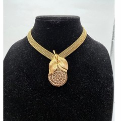 Rare Miriam Haskell Signed 5 Strand Necklace Wired Faux Pearl Leaf Pendant VTG