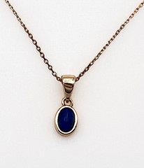 Demdaco Rose Gold Tone Petite Lapis Lazuli Pendant Necklace 16 in