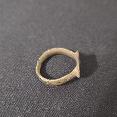 Ancient Byzantine Bronze Monogram Ring 8th-12th Century AD Artifact Jewelry COA
