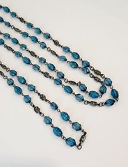 STUNNING VINTAGE 1920s ART DECO Czech CRYSTALS flapper necklace 49g~62″