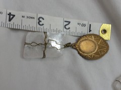 Vintage Clip On EARRINGS Clear Rock Crystal Stone Drop / Dangle GOLD TONE