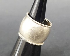 4 Sterling Silver Rings Modernist & Wide Free Form Rings Size 7-7.5
