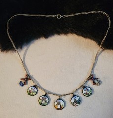 Antique Vintage Dutch Necklace Enamel Copper Charms Souvenir HollandNetherlands