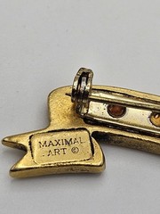 Vintage John Wind Maximal Art Halloween Trick or Treat Banner Brooch Pin
