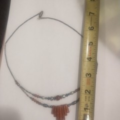 Vtg Southwest Silver Beads W Goldstone Fringe Design Necklace And Bracelet Set
