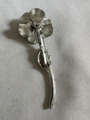 Vintage Flower Power Brooch Aurora Borealis Rhinestone Retro Statement Jewelry