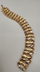 Vintage MONET Signed Chunky Gold Tone Double Curb Link Bracelet Heavy 2.1oz 7″