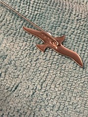 Vintage 925 Sterling Silver Seagull Lapel Hat Stick Pin ~ Mid-Century Modernist