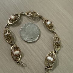 Vintage AMCO Cameo Filigree 1/20 14k Gold Filled Bracelet 7”