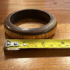 Handcraft Horn Bone and Wood Bangle Bracelet 3 Inch Wide #E284