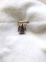 Vtg 14K Gold Pear Shaped Color Change Sapphire 14.5ct Sz 8 Cocktail Ring