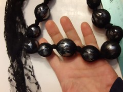 Estate Lace Faux Pearls Lanvin? Style Sash Necklace