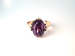 Vintage Art Deco 4.00 ct Amethyst 14 kt Rose Gold Ring * Gift Box