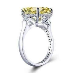 Canary Diamond 5.60 Ct Art Deco Vintage Wedding Ring 925 Sterling Silver