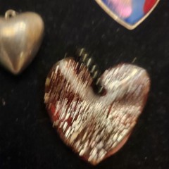 Vintage Heart Pendant Lot Mixed Materials And Styles