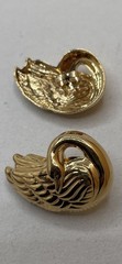Vintage Gold Tone Swan Post Earrings Romantic Bird Costume Jewelry Pierced Earri