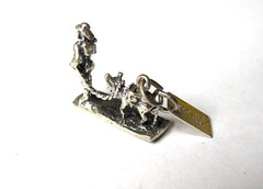 VTG 3D ROCKY MI MAN W/ DONKEY CHARM PENDANT 925 STERLING SILVER 21MM LONG