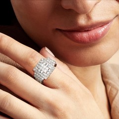 Vintage 3.00 ct. t.w. Diamond Cluster Ring in 14kt White Gold. Size 5.5