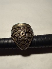 Vintage-Style Turquoise Color Seal/Signet Ring – Carved Tablet Top (size ~7)