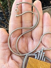 Vintage Mid Century Modern Silver Plate & Wood Gold Crown Inc Pendant Necklace