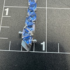 Vintage Suzanne Somers Silver 925 Blue CZ Bracelet 20cm long Thailand