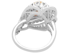Vintage 1.48Ct Opal and 3.03Ct Diamond Platinum Ring Circa 1945