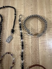 Sterling Silver Vintage Modern Mix Bead Plastic Stone Necklaces Bracelet Lot