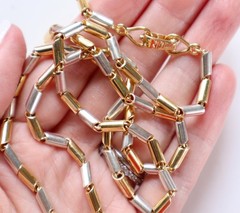 Unique Mexican Designer TANE Sterling Gold Vermeil Heavy Link Chain Necklace 29g