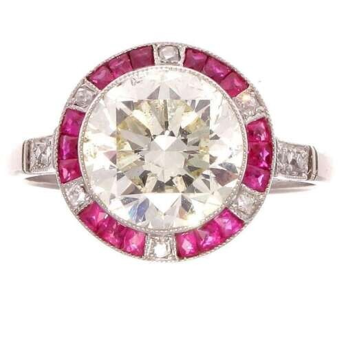 Vintage Art Deco Lab Created Diamond Engagement Wedding 925 Silver Gifted Ring
