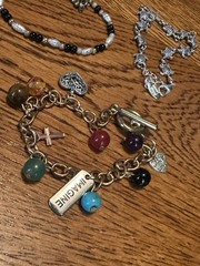 Vintage to Modern Lot 10 Bracelets Beaded Charm Bangles Cuff Chain Faux Pearls