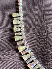 B David Jewelry Set Rhinestone NECKLACE EARRINGS Clip On Vintage Signed WITH BOX