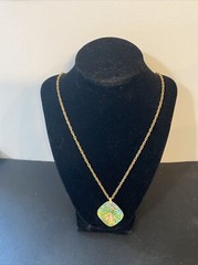 Vintage Signed Celebrity NY Gold tone & Lucite Necklace Hangs down 13″