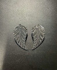 Vintage Marcasites Eloxal Silver Earrings And Brooch West Germany Jewelry