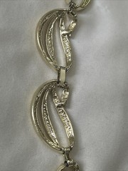 Vintage Modernist Open Link Choker Necklace Mid Century Wave Openwork 18”