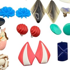 Vtg Earrings Lot of 44 Pairs Clip-on Screw-backs Lucite Acrylic Resin Mod Retro